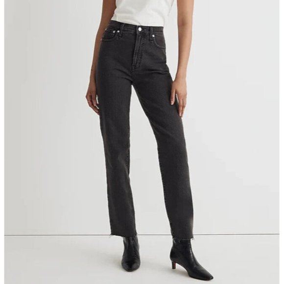 Madewell Denim - Madewell Perfect Vintage Straight Jeans Lunar Raw Hem